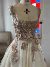 Load image into Gallery viewer, Rose Gold Floral Lace Tulle Gown