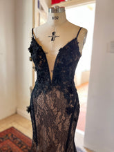 Load image into Gallery viewer, Black Fit & Flare chantilly lace dress