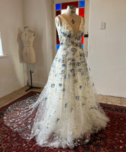Load image into Gallery viewer, Whimsical Blue Floral Wedding Gown