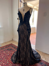 Load image into Gallery viewer, Black Fit & Flare chantilly lace dress