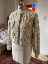 Load image into Gallery viewer, Hand Knit Leaf & Cable Wool Cardigan