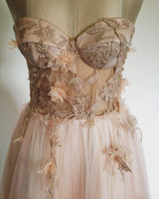 Load image into Gallery viewer, Blush Pink Wedding/Evening Dress with 3D Lace