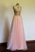 Load image into Gallery viewer, Blush Pink Wedding/Evening Dress with 3D Lace