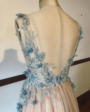 Load image into Gallery viewer, Beige and Dusty blue gown