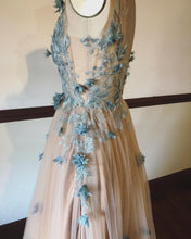 Load image into Gallery viewer, Beige and Dusty blue gown