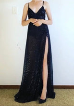 Load image into Gallery viewer, Beaded sheer evening gown