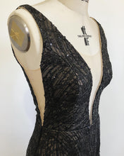 Load image into Gallery viewer, Glitter and sequins Abstract lace gown