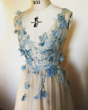 Load image into Gallery viewer, Beige and Dusty blue gown