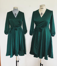 Load image into Gallery viewer, Bridesmaids Satin Wrap Dresses