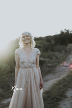 Load image into Gallery viewer, Beige and light gold gown