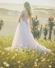 Load image into Gallery viewer, Blush Pink Wedding/Evening Dress with 3D Lace