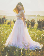 Load image into Gallery viewer, Blush Pink Wedding/Evening Dress with 3D Lace