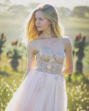 Load image into Gallery viewer, Blush Pink Wedding/Evening Dress with 3D Lace