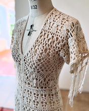 Load image into Gallery viewer, Hand Made Crochet bohemian/beach Wedding Dress
