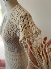 Load image into Gallery viewer, Hand Made Crochet bohemian/beach Wedding Dress
