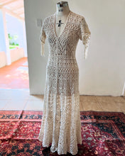 Load image into Gallery viewer, Hand Made Crochet bohemian/beach Wedding Dress
