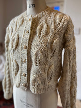 Load image into Gallery viewer, Hand Knit Leaf &amp; Cable Wool Cardigan
