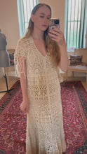 Load and play video in Gallery viewer, Hand Made Crochet bohemian/beach Wedding Dress
